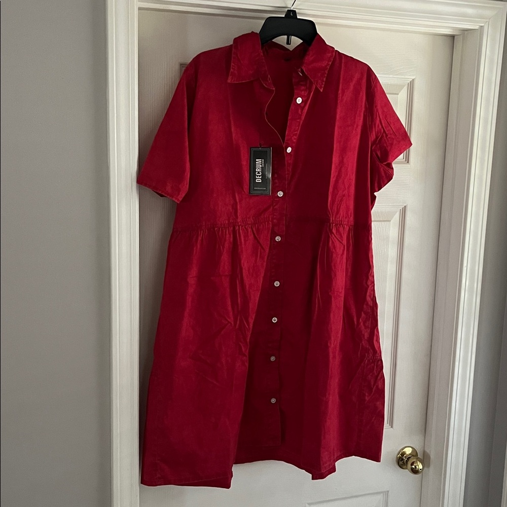 Linen Shirt Dress Women Button Down Shirt Dress